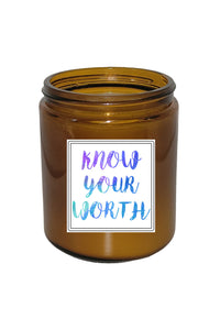 Know Your Worth Motivational Candle