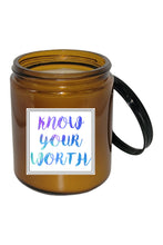 Load image into Gallery viewer, Know Your Worth Motivational Candle
