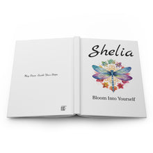 Load image into Gallery viewer, Personalized Dragonfly Floral Journal — Custom Name Inspirational Hardcover Notebook
