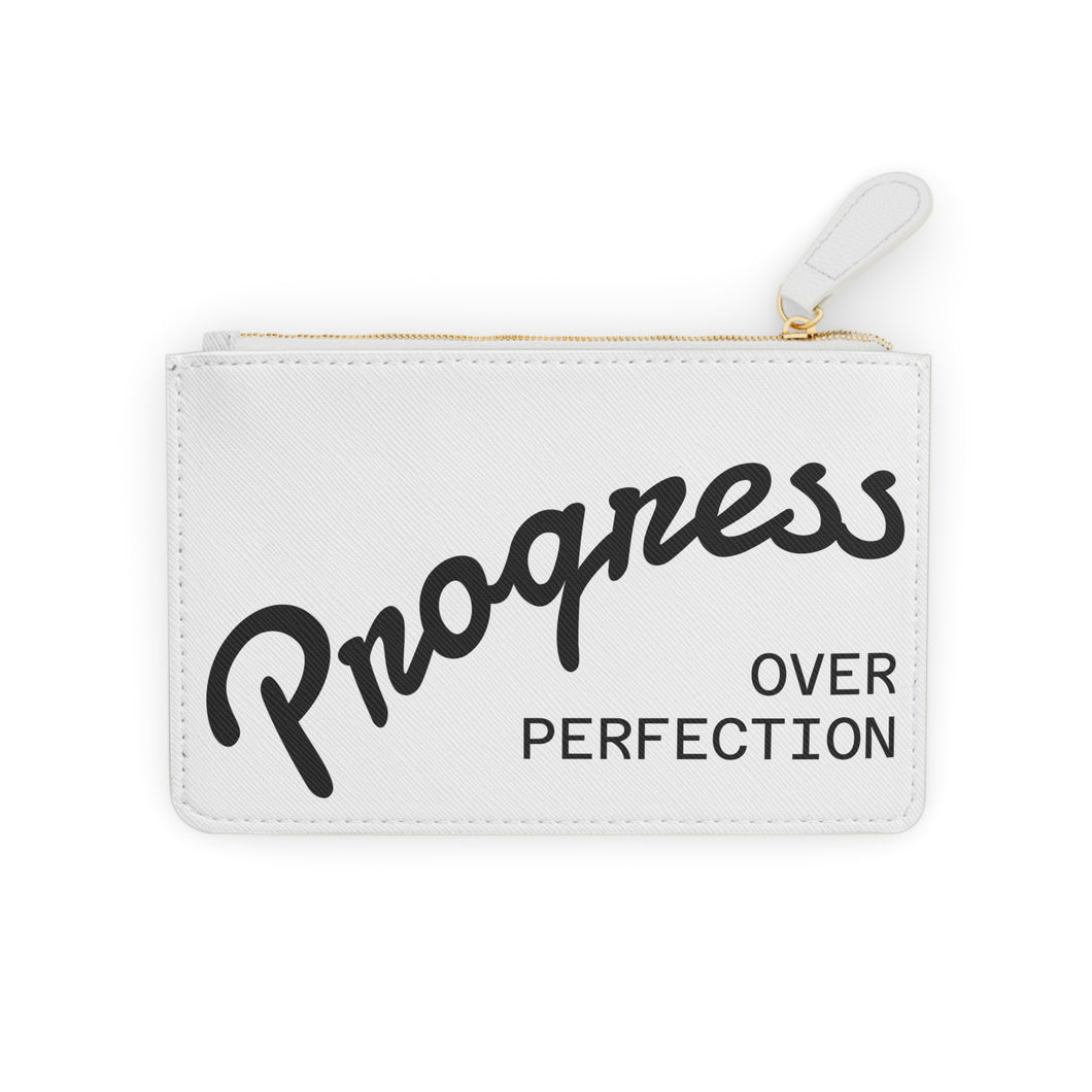 Progress Over Perfection Motivational Mini Clutch Bag