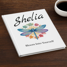 Load image into Gallery viewer, Personalized Dragonfly Floral Journal — Custom Name Inspirational Hardcover Notebook
