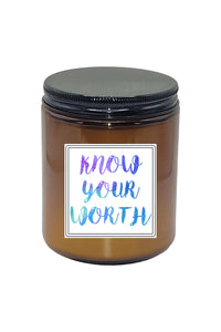 Know Your Worth Motivational Candle